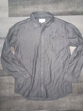 Calvin Klein Boys Grey Button-Down Shirt